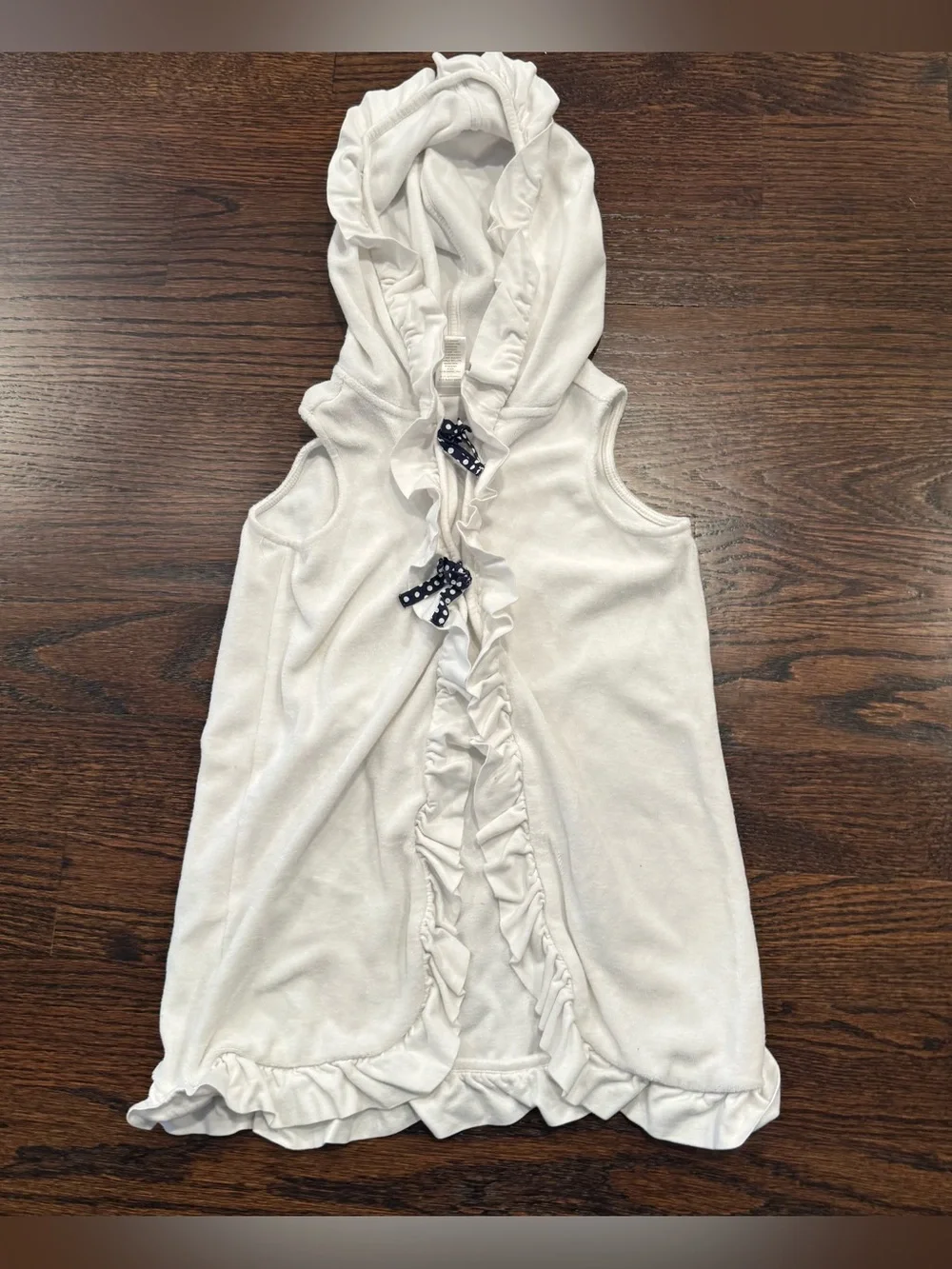 Janie & Jack cotton ruffled terry beach coverup - size 6
